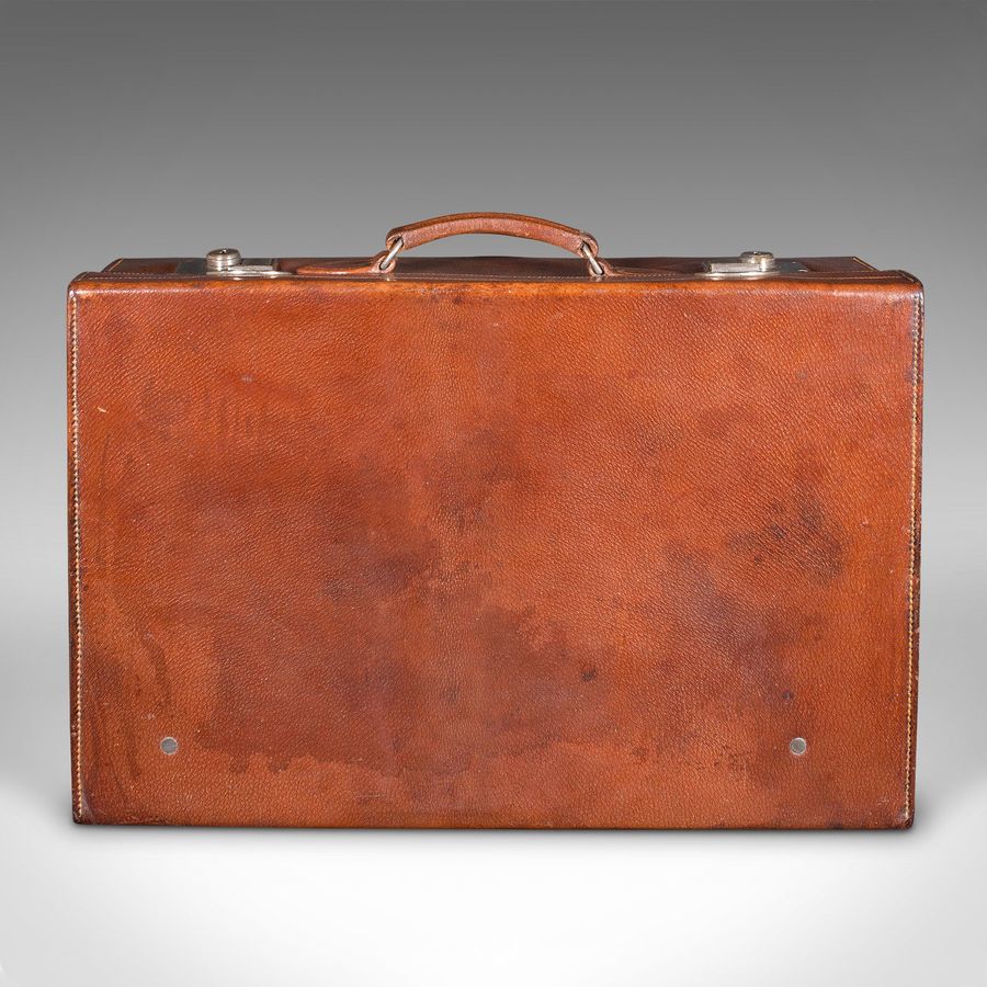 Antique Antique Gentleman's Valet Suitcase, English, Leather, Fitted Interior, C.1920