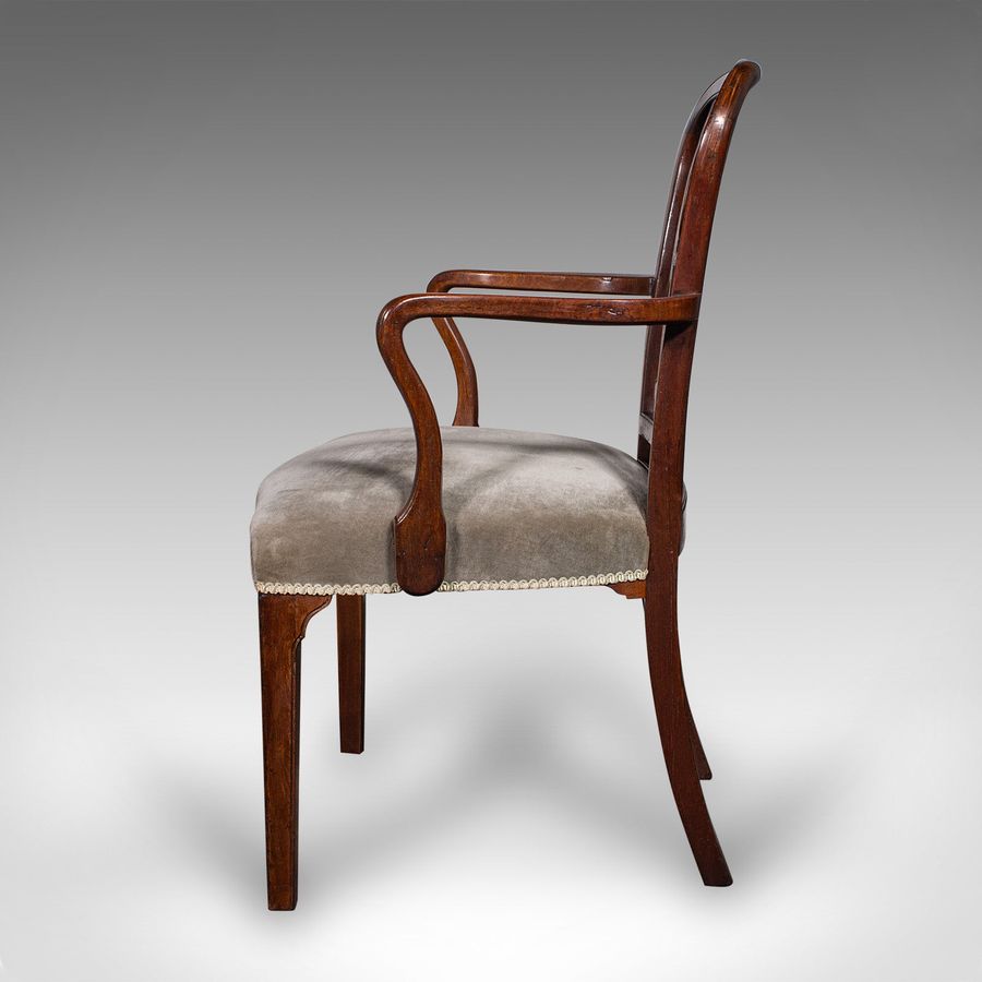 Antique Antique Elbow Chair, English, Velour, Morning Room, Desk Seat, Georgian, C.1790