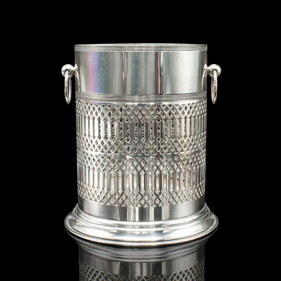 Antique Antique Wine Bottle Cooler, Welsh, Silver Plate, Champagne Magnum Bucket, C.1920