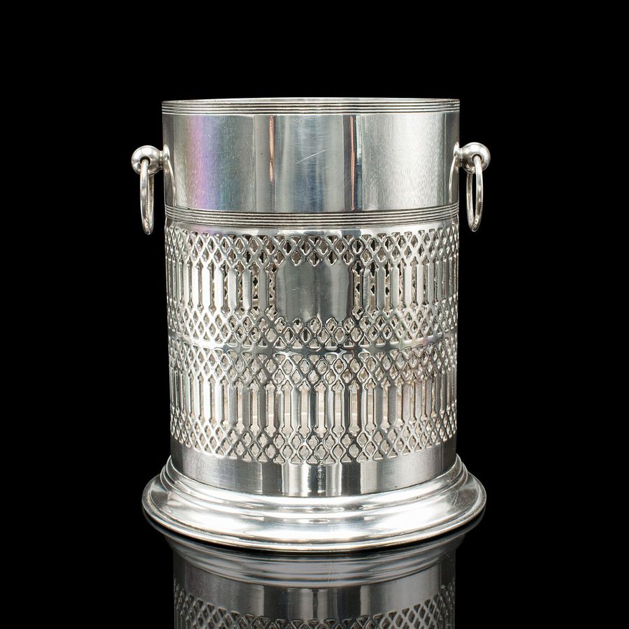 Antique Antique Wine Bottle Cooler, Welsh, Silver Plate, Champagne Magnum Bucket, C.1920