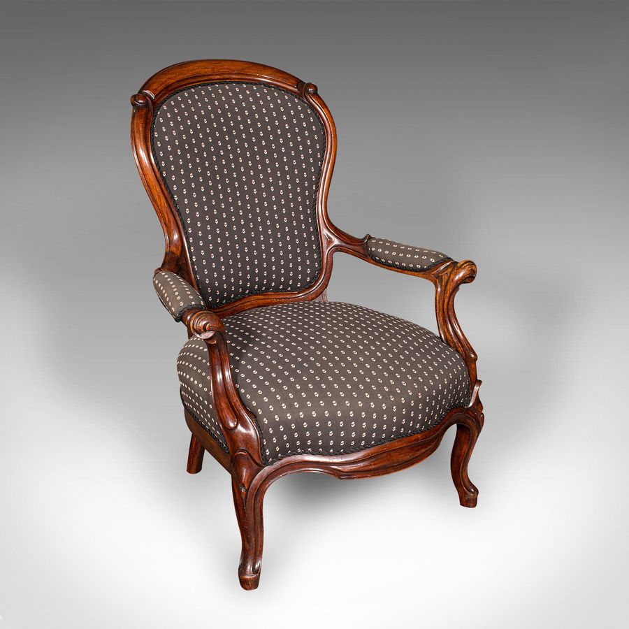 Antique Pair Of Antique Elbow Chairs, French, Morning Room Armchair, Victorian, C.1900