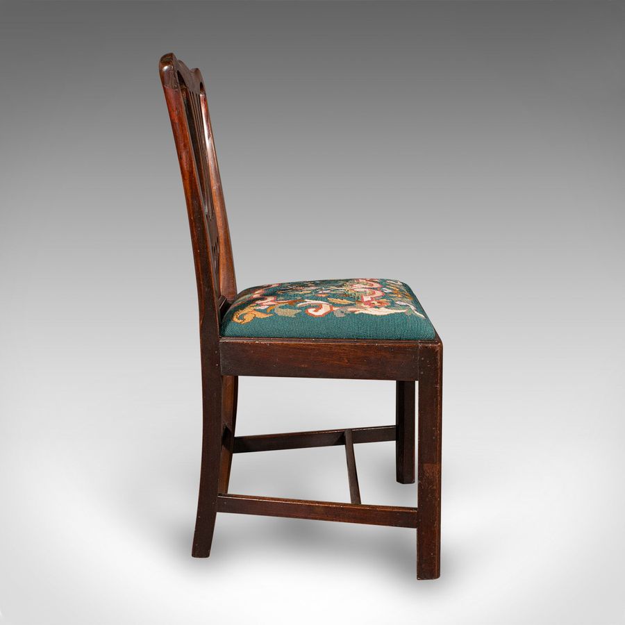 Antique Antique Embroidered Side Chair, English, Hall, Morning Room, Georgian, C.1800