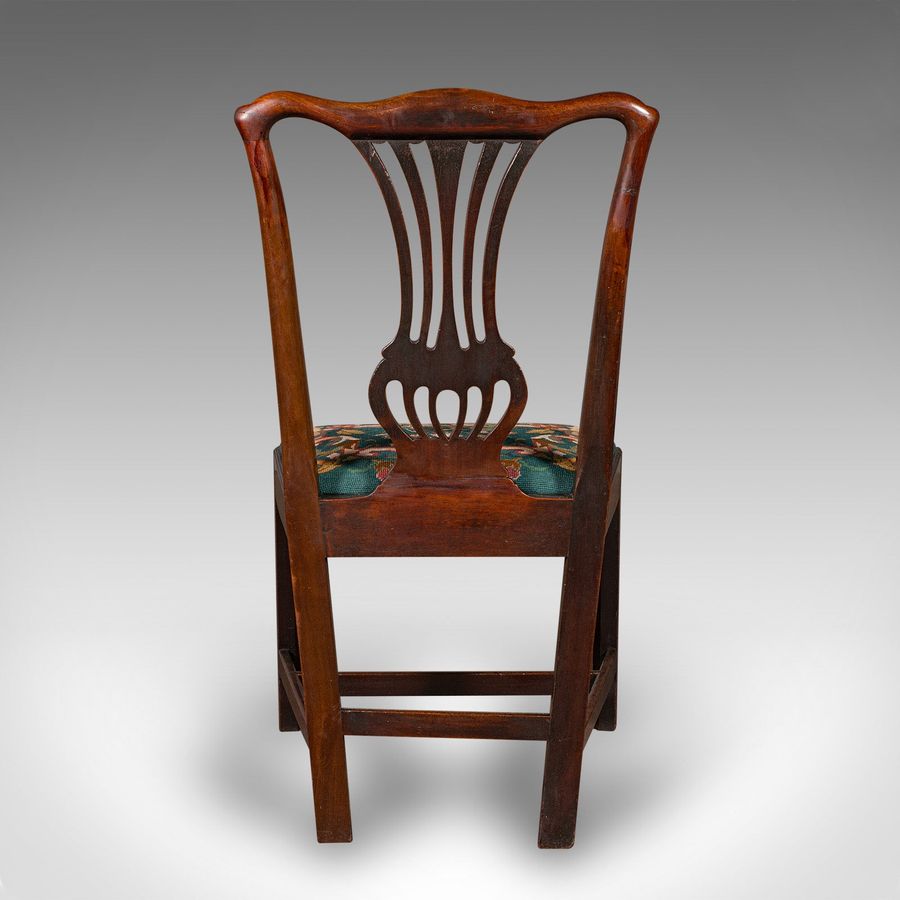 Antique Antique Embroidered Side Chair, English, Hall, Morning Room, Georgian, C.1800