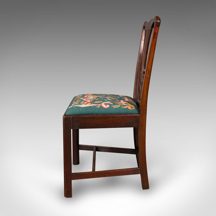 Antique Antique Embroidered Side Chair, English, Hall, Morning Room, Georgian, C.1800