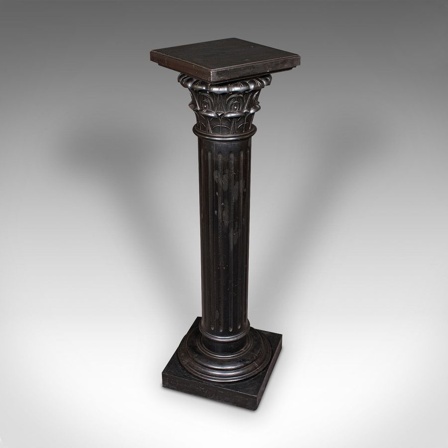 Antique Torchere, English, Ebonised, Display Stand, Jardiniere Column, Victorian