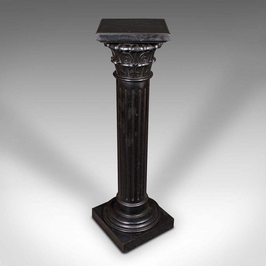 Antique Antique Torchere, English, Ebonised, Display Stand, Jardiniere Column, Victorian