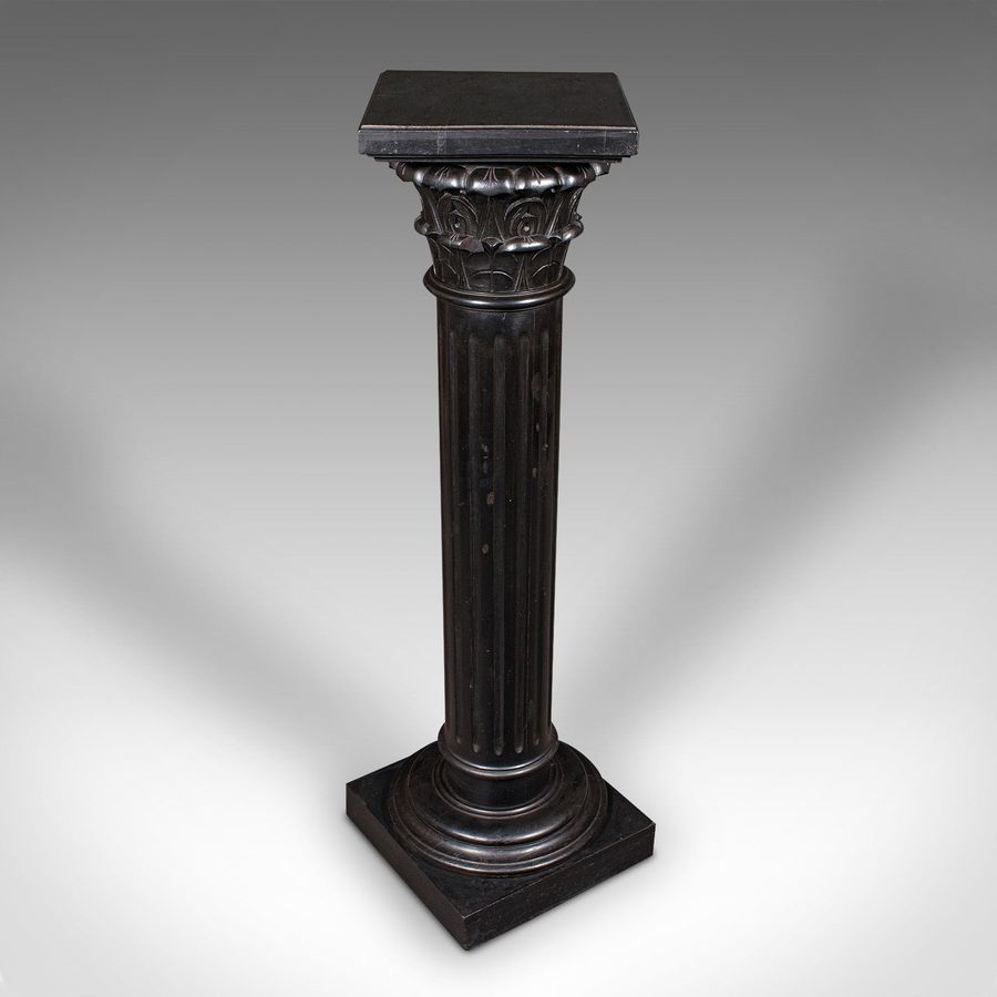 Antique Antique Torchere, English, Ebonised, Display Stand, Jardiniere Column, Victorian