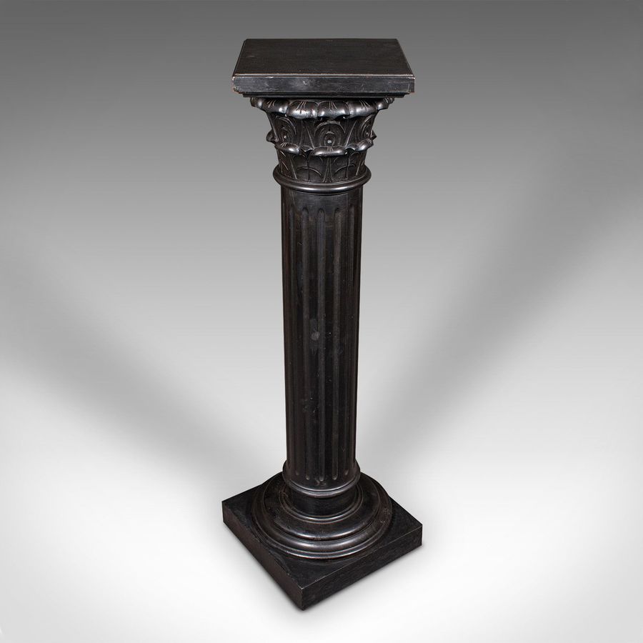 Antique Antique Torchere, English, Ebonised, Display Stand, Jardiniere Column, Victorian