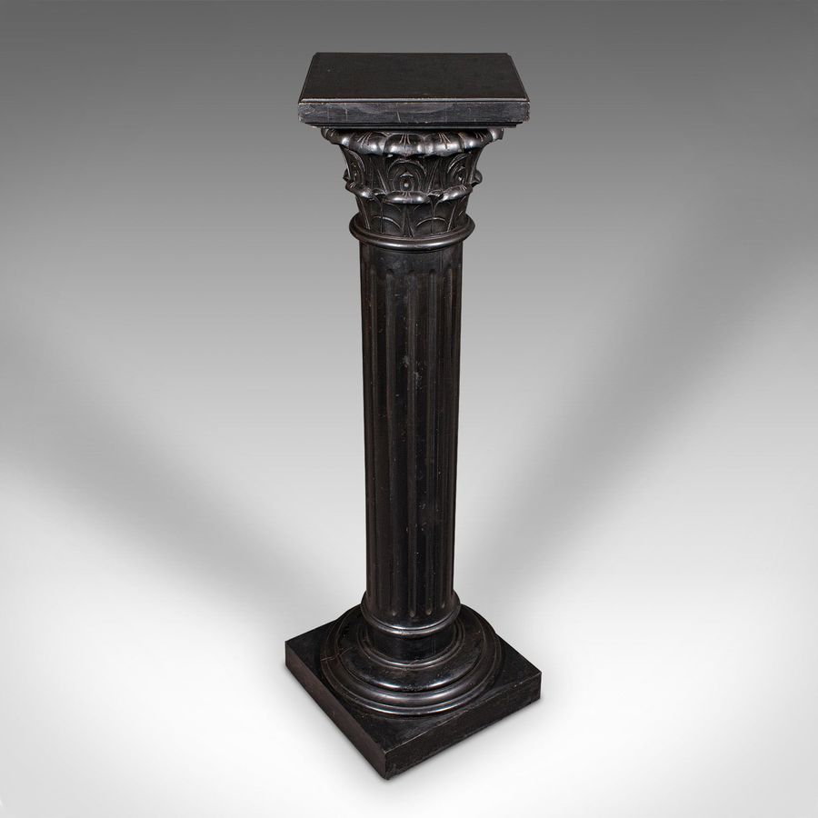 Antique Antique Torchere, English, Ebonised, Display Stand, Jardiniere Column, Victorian