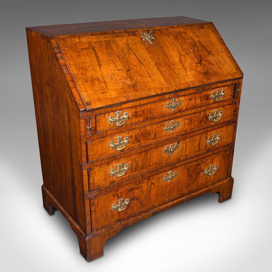 Antique Antique Gentleman's Bureau, English, Walnut, Writing Desk, Secretaire, Georgian