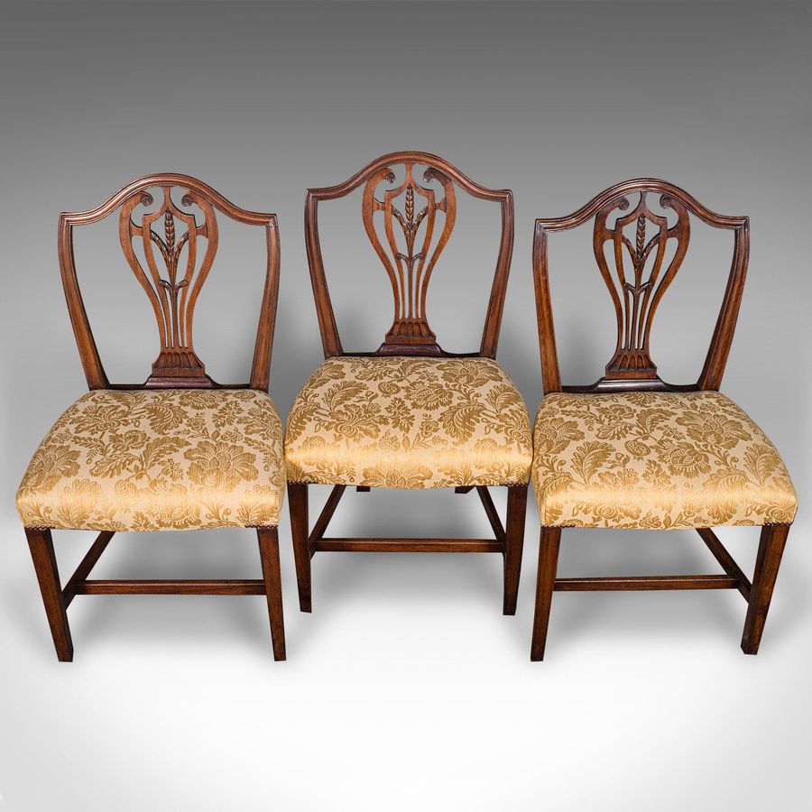 Antique Set of 6 Antique Hepplewhite Revival Dining Chairs, English, Seat, Victorian