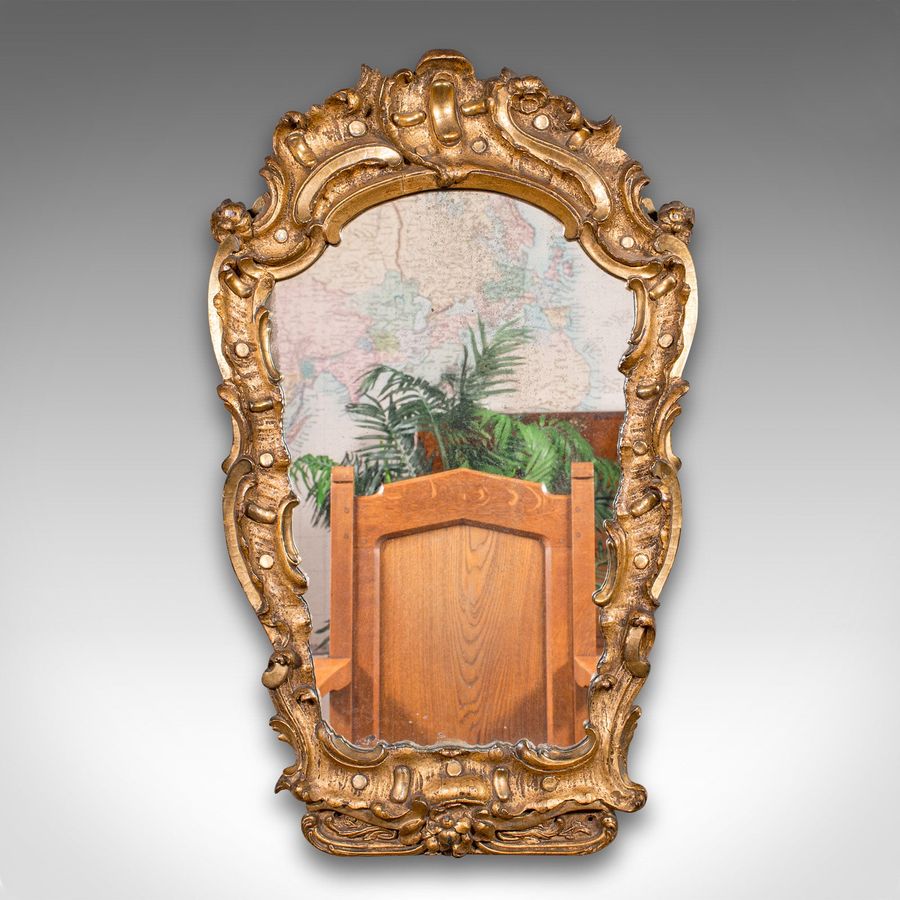 Antique Antique Hall Mirror, French, Gilt Gesso, Ornate, Baroque Taste, Victorian, 1850