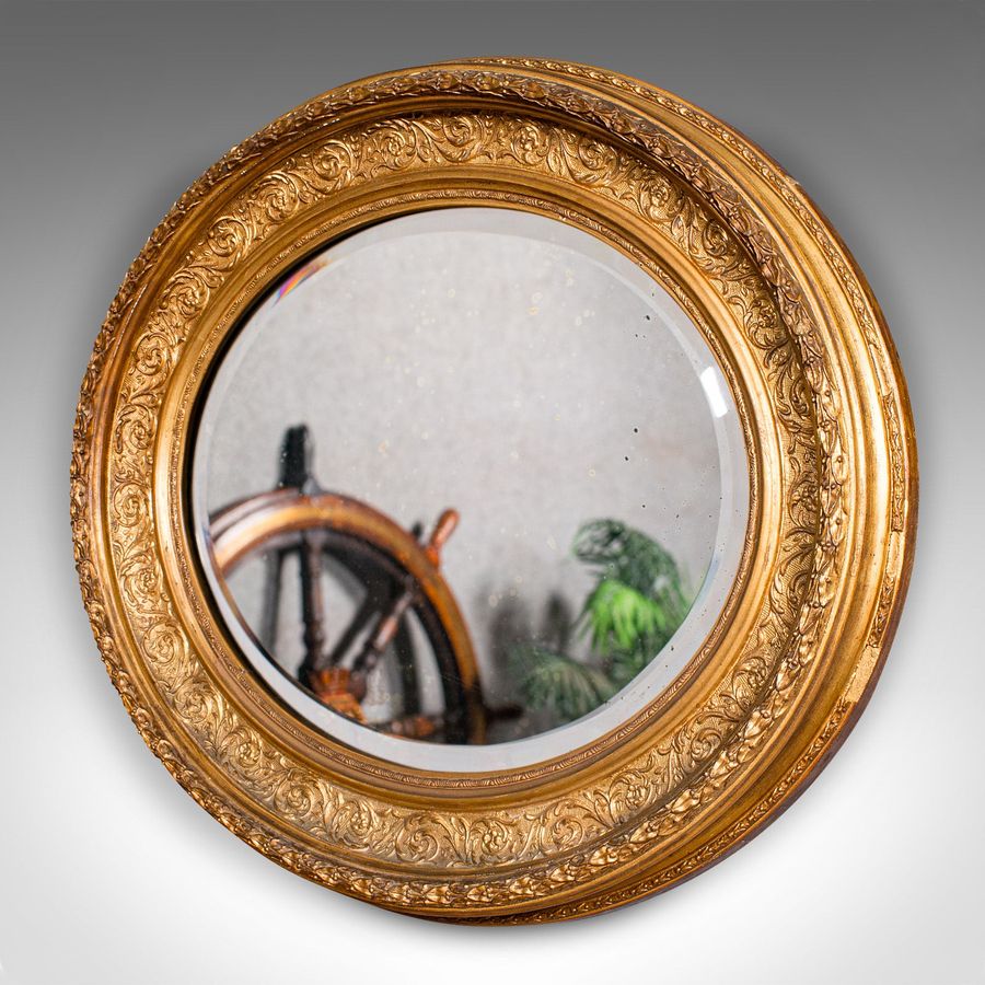 Antique Antique Oval Mirror, English, Giltwood, Overmantle, Hall, Italianate, Georgian