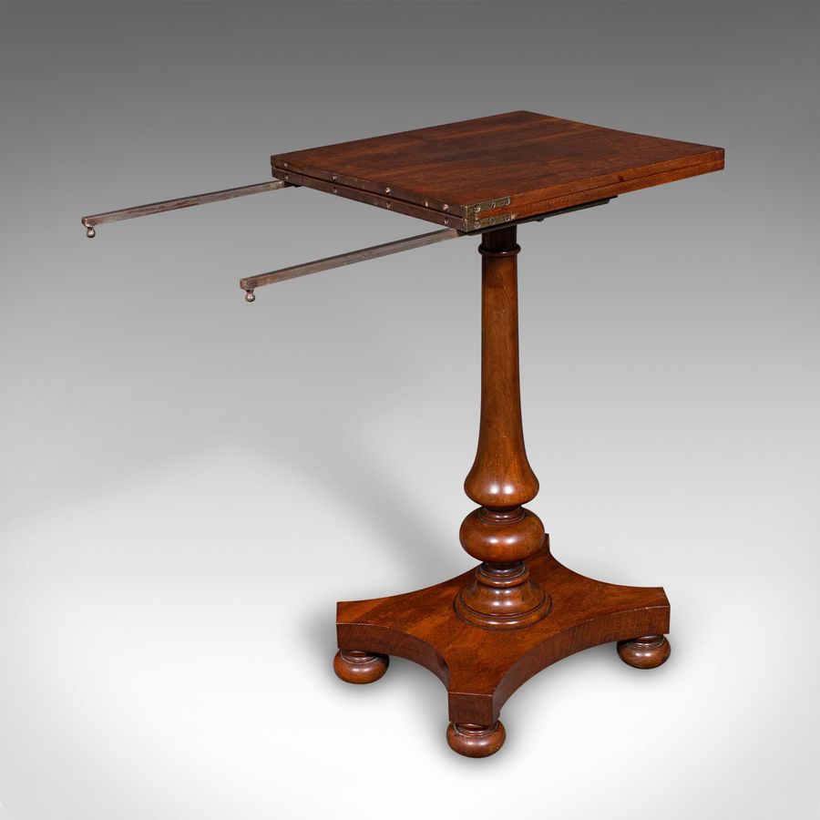 Antique Antique Calligrapher's Extending Table, English, Cantilever, Chairside, Regency