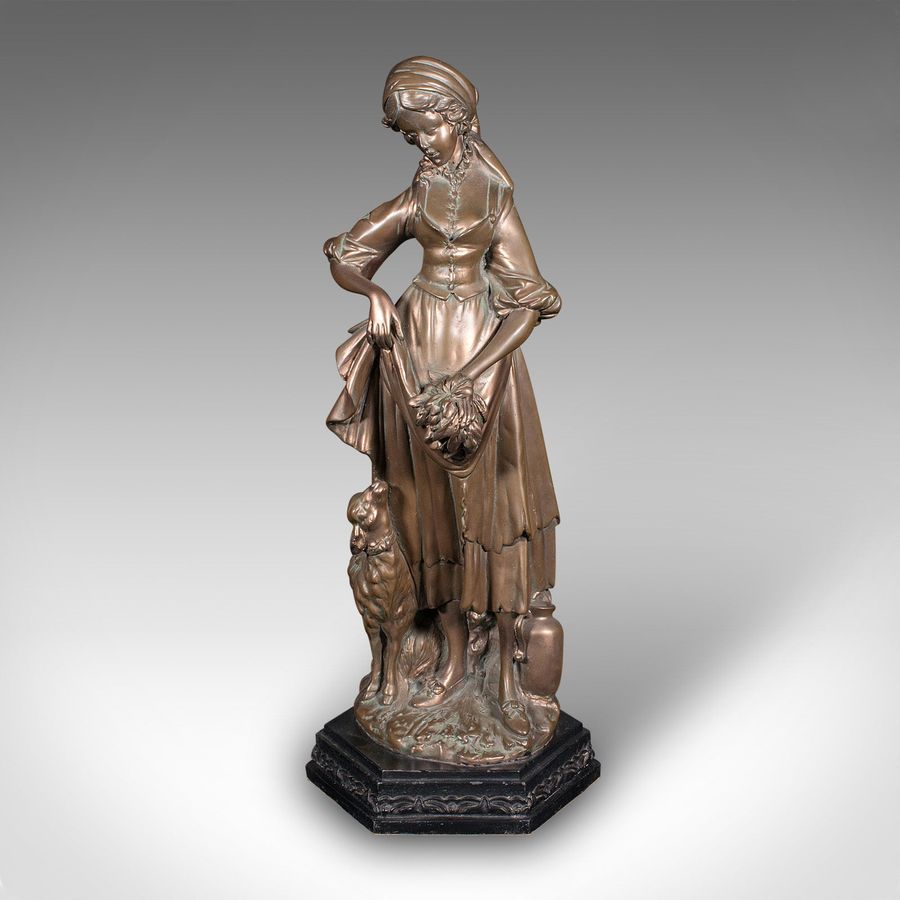 Antique Tall Antique Female Figure, Austrian, Bronzed Plaster, Statue, Victorian, C.1900