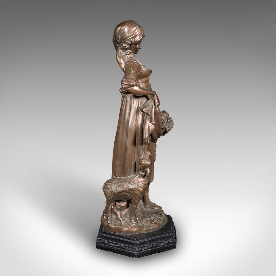 Antique Tall Antique Female Figure, Austrian, Bronzed Plaster, Statue, Victorian, C.1900