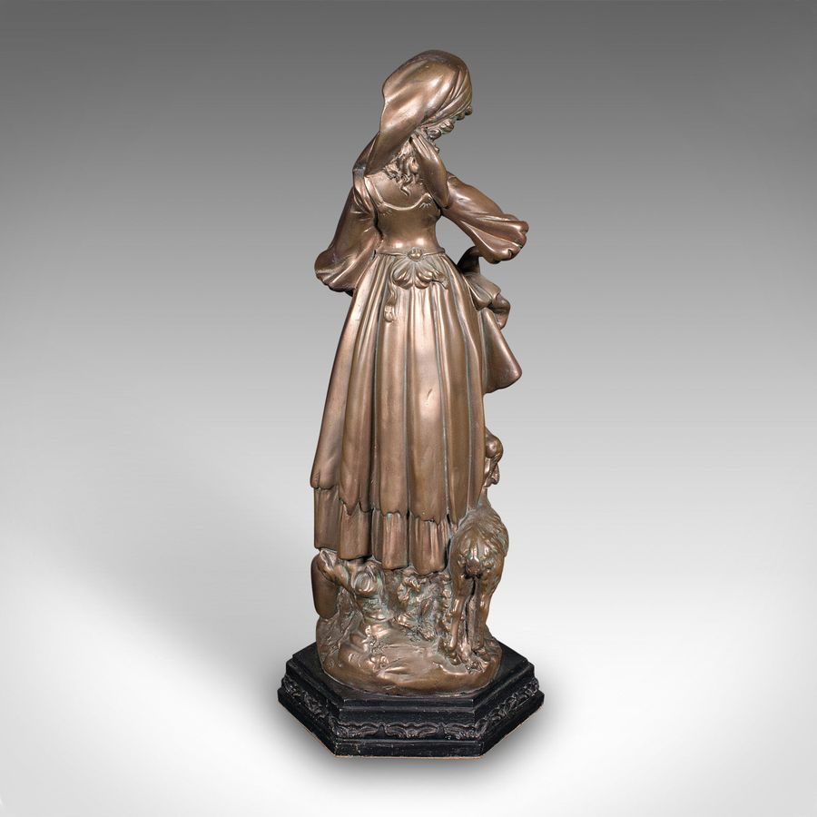 Antique Tall Antique Female Figure, Austrian, Bronzed Plaster, Statue, Victorian, C.1900