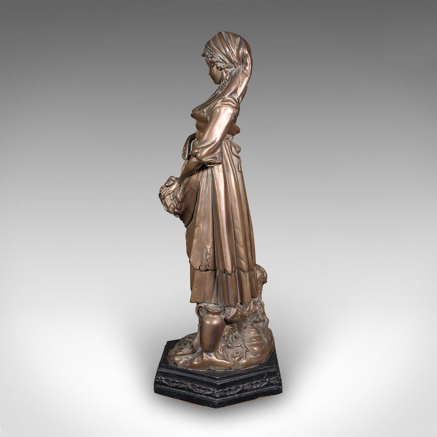 Antique Tall Antique Female Figure, Austrian, Bronzed Plaster, Statue, Victorian, C.1900