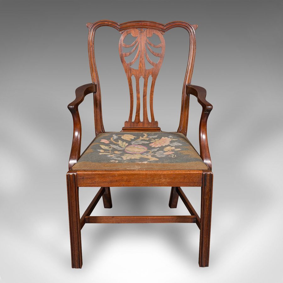 Antique Antique Morning Room Elbow Chair, English, Lounge Seat, Armchair, Georgian, 1800