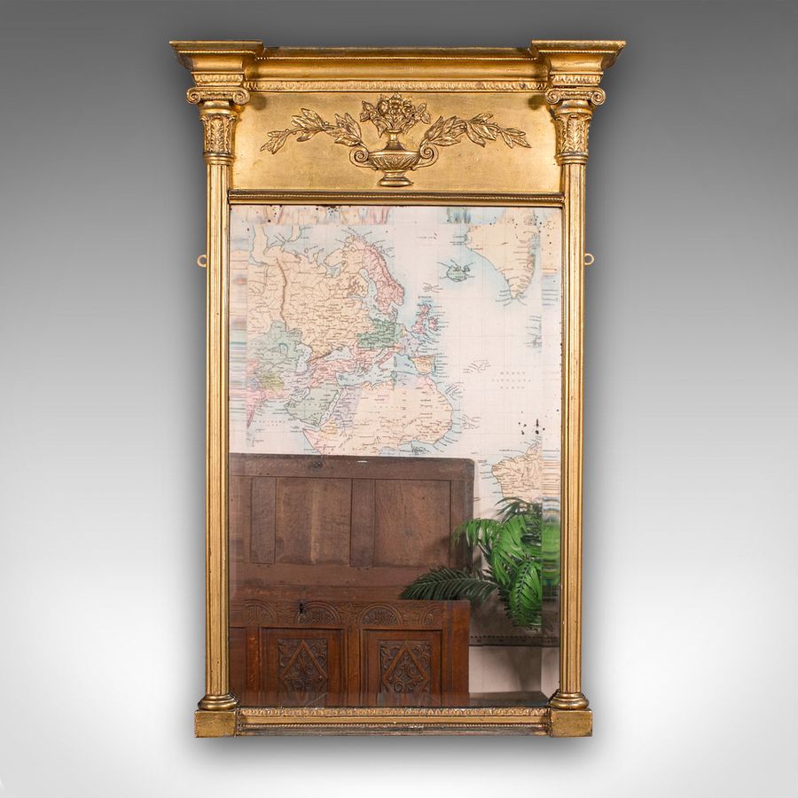 Antique Tall Antique Pier Mirror, English, Giltwood, Neoclassical Taste, Georgian, 1820