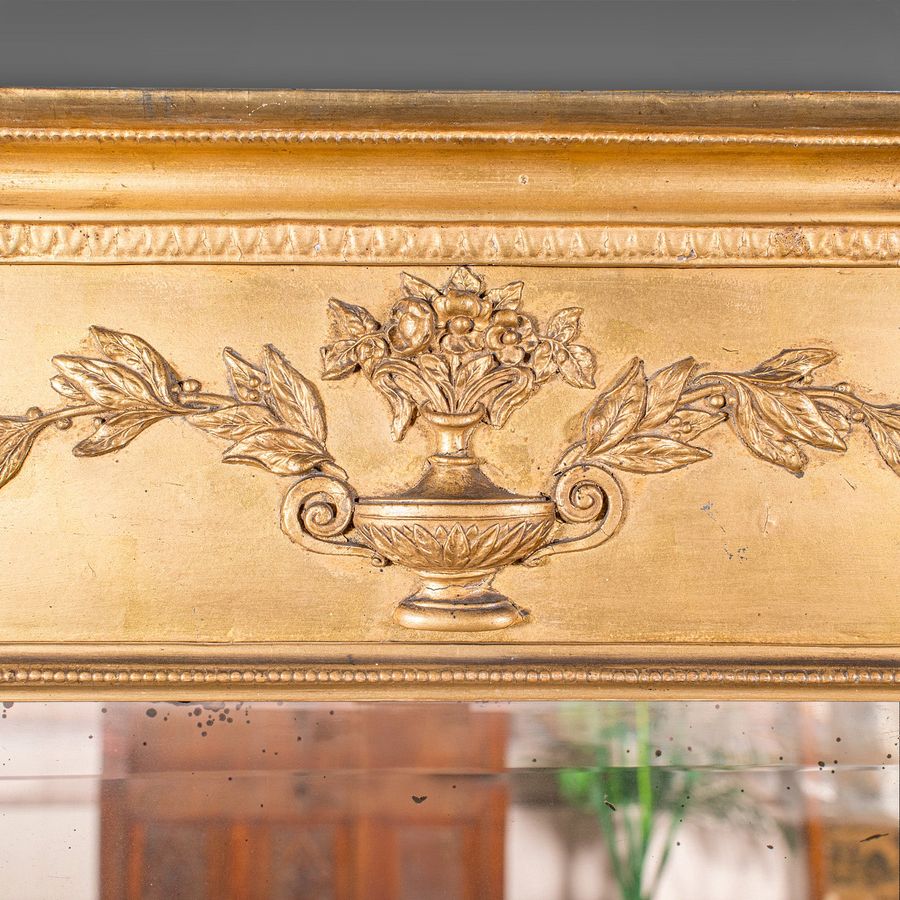 Antique Tall Antique Pier Mirror, English, Giltwood, Neoclassical Taste, Georgian, 1820