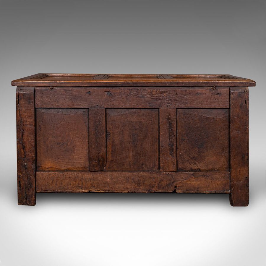 Antique Large Antique Coffer, English, Oak Storage Trunk, Linen Chest, William III, 1700