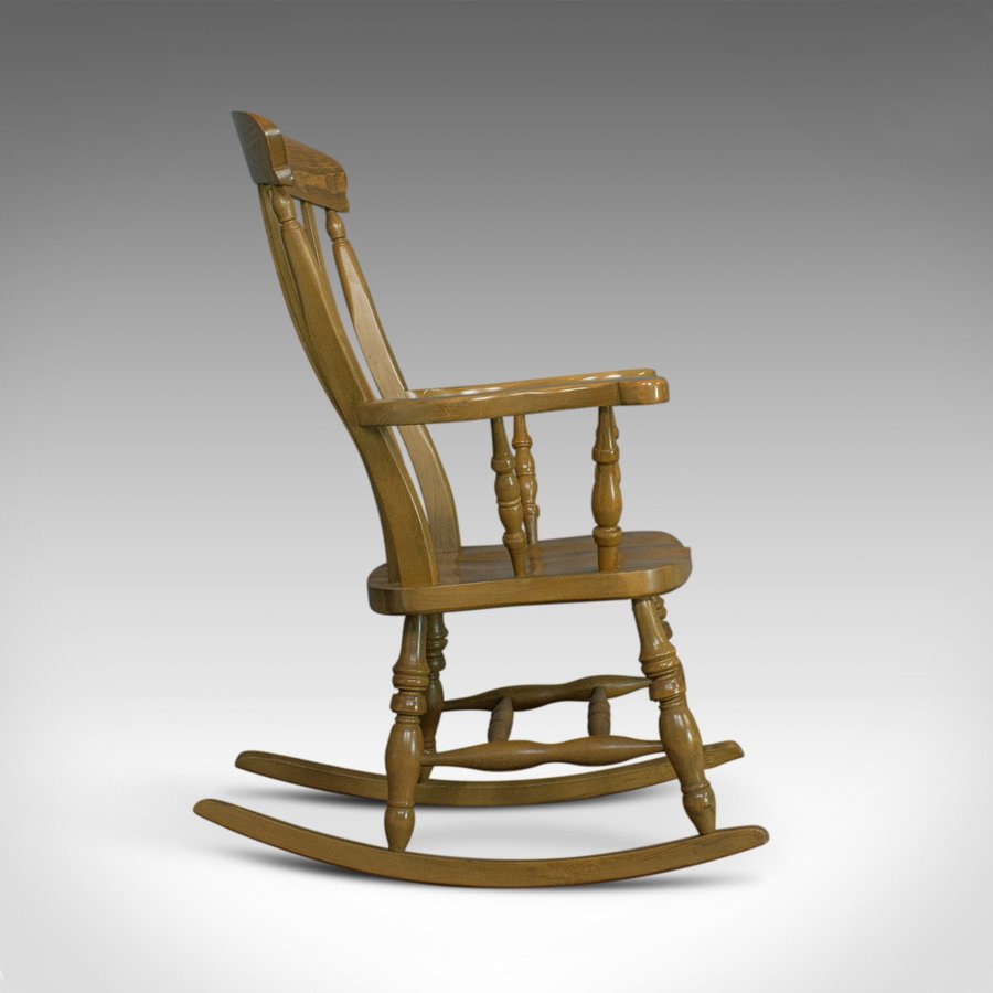 Antique Vintage Windsor Rocking Chair, English, Beech