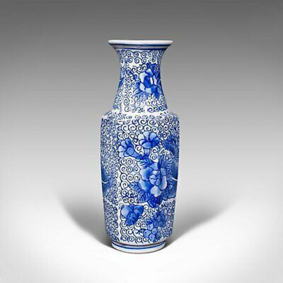 Antique Vintage Posy Vase, Japanese, Ceramic, Flower, After Delft, Art Deco, Circa 1940