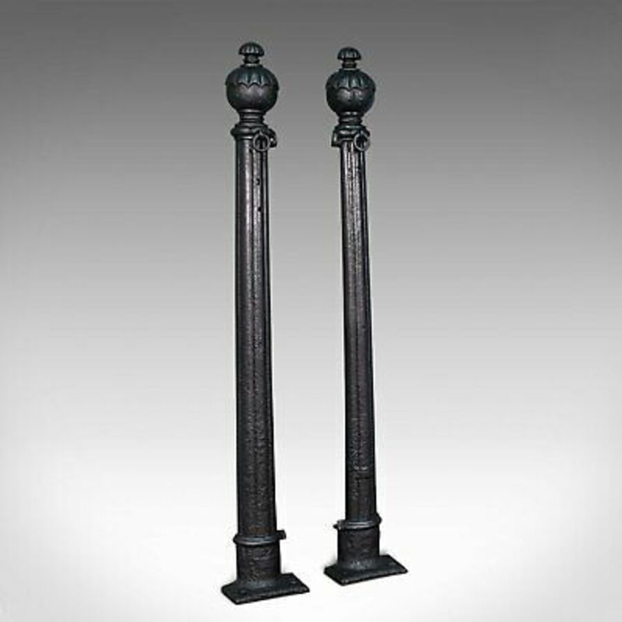 Antique Pair Of, Antique Stable Yard Hitching Posts, Equestrian, Architectural, Georgian