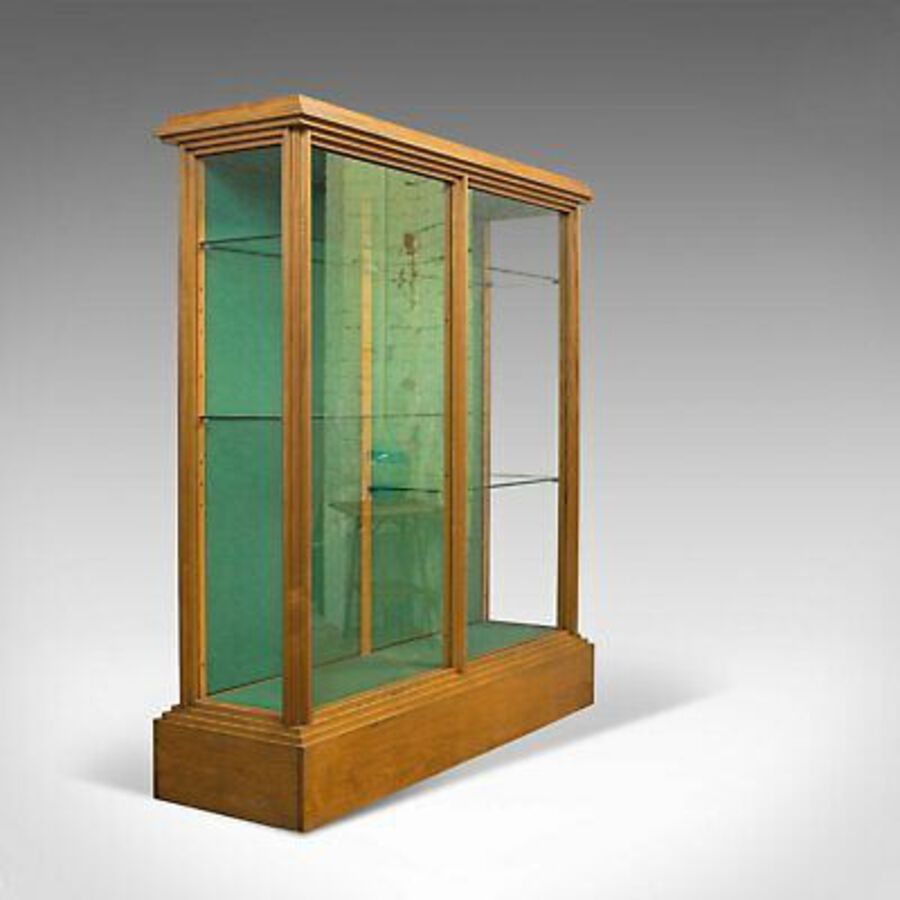 Antique Shop Display Cabinet, English, Victorian Fitting, Ash, Fitting, c.1900
