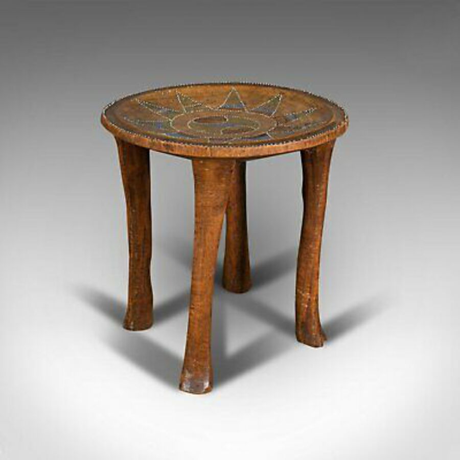 Small Antique Tribal Side Table, Australian, Lamp, Stool, Late Victorian, C.1900
