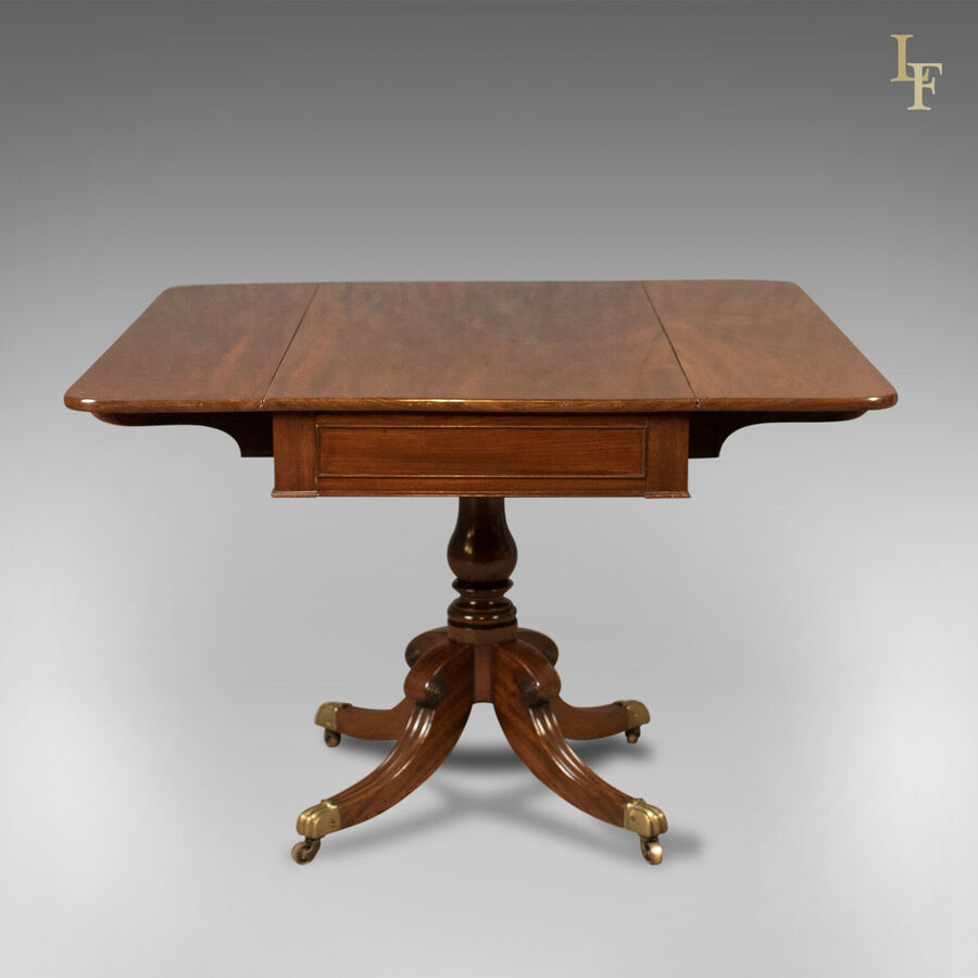 Antique, Pembroke Table, Regency, Flame Mahogany, English, Quality Piece c.1820