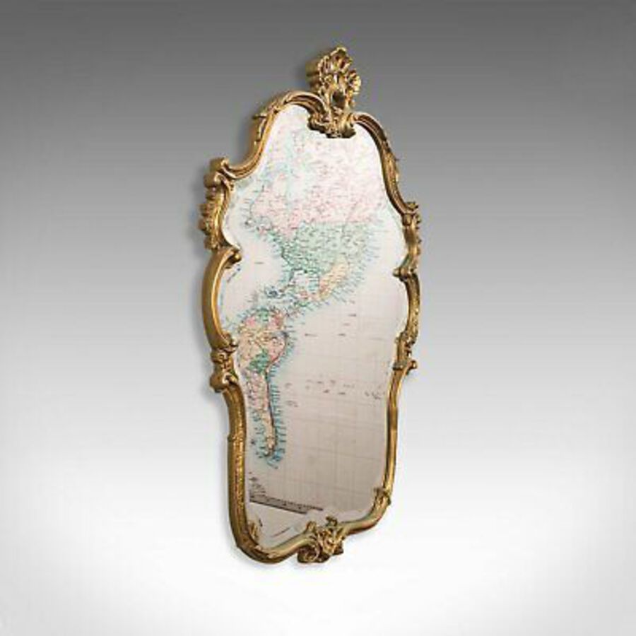 Antique Large Ornate Vintage Mirror, English, Gilt, Hall, Overmantel, Rococo Taste, 1970