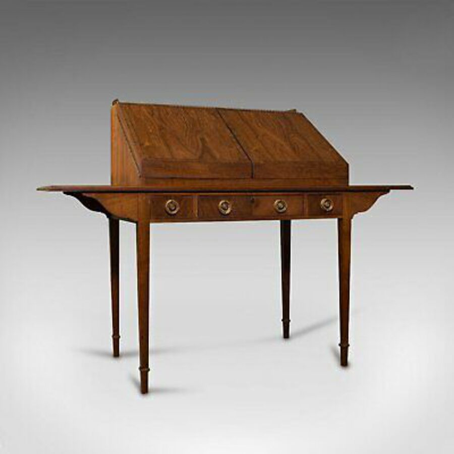 Antique Vintage Correspondence Desk, English, Library, Writing Table, Cotswold School