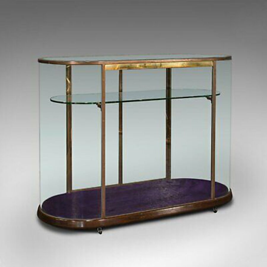 Antique Large Antique Glazed Display Cabinet, English, Bronze, Shop, Showcase, Edwardian