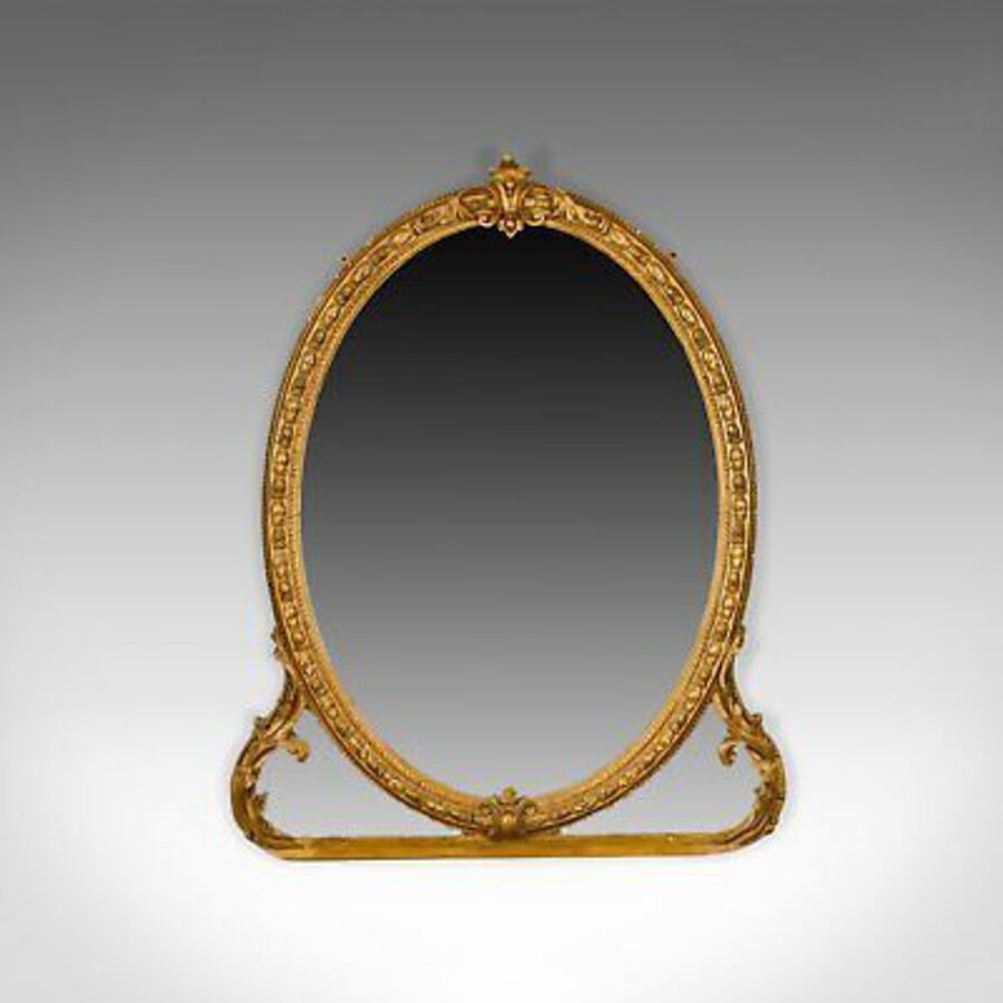Antique Antique Wall Mirror, English, Victorian, Gilt Gesso, Overmantel, Circa 1850