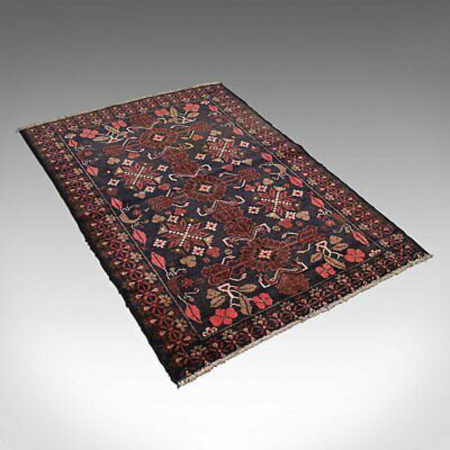 Antique Vintage Decorative Baluchi Rug, Persian, Hall, Lounge Carpet, Late 20th Century