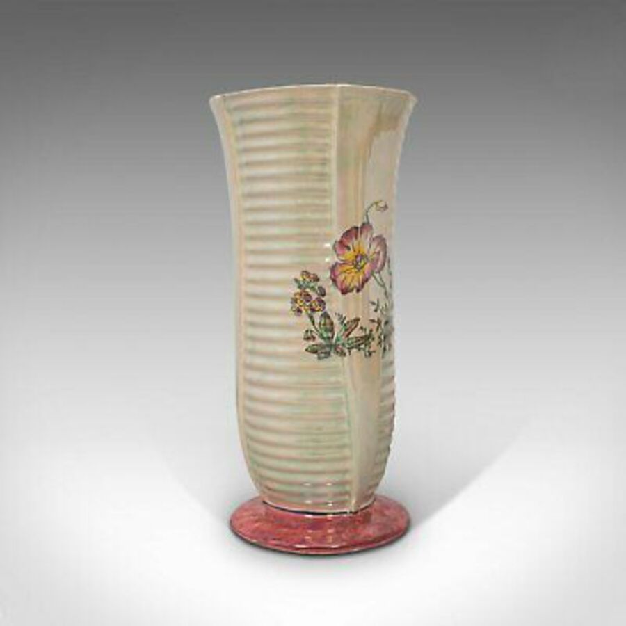 Antique Vintage Flower Vase, English, Ceramic, Decorative, Lustre, Mid 20th, Circa 1950