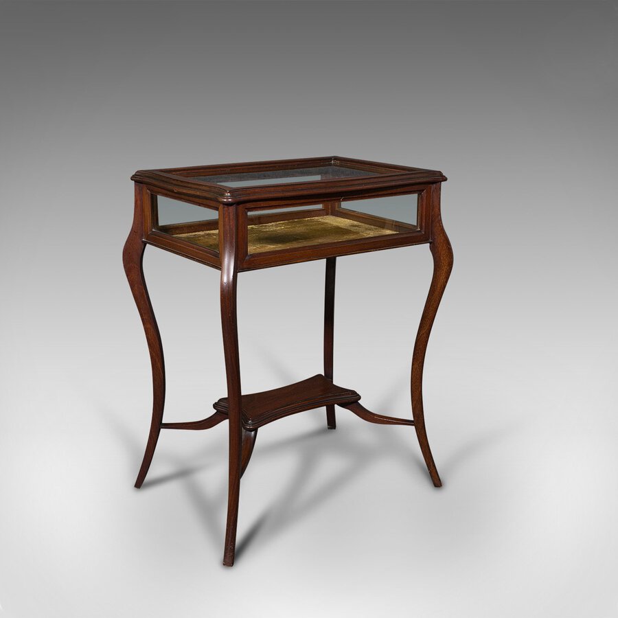 Antique Antique Bijouterie Table, English, Display Case, Showcase, Stand, Edwardian