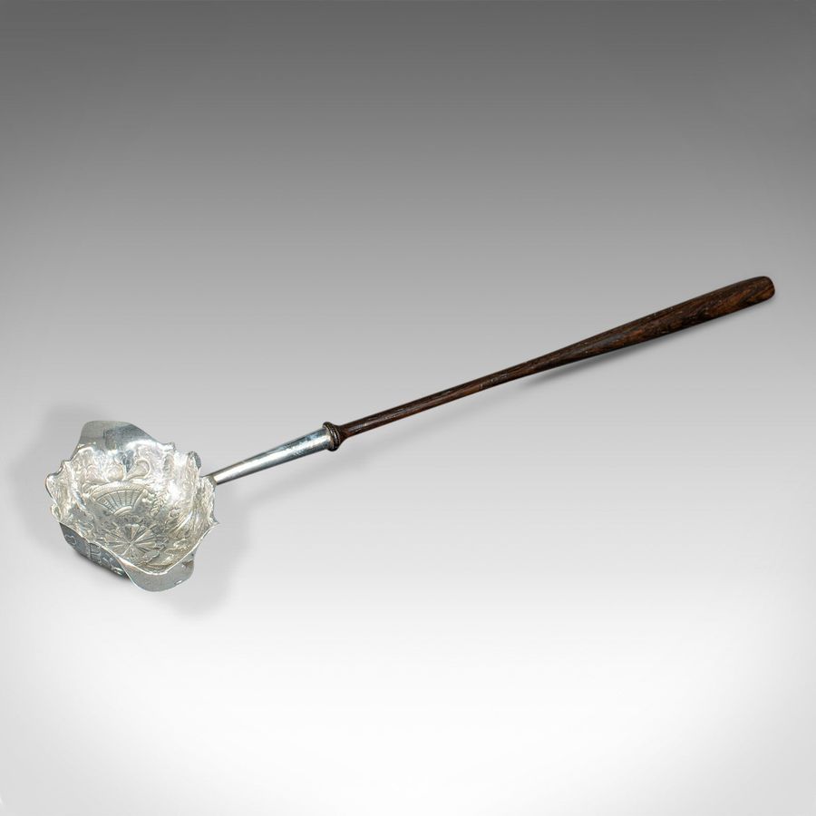 Antique Antique Toddy Spoon, English, Silver, Serving Ladle, William Kinman, Georgian