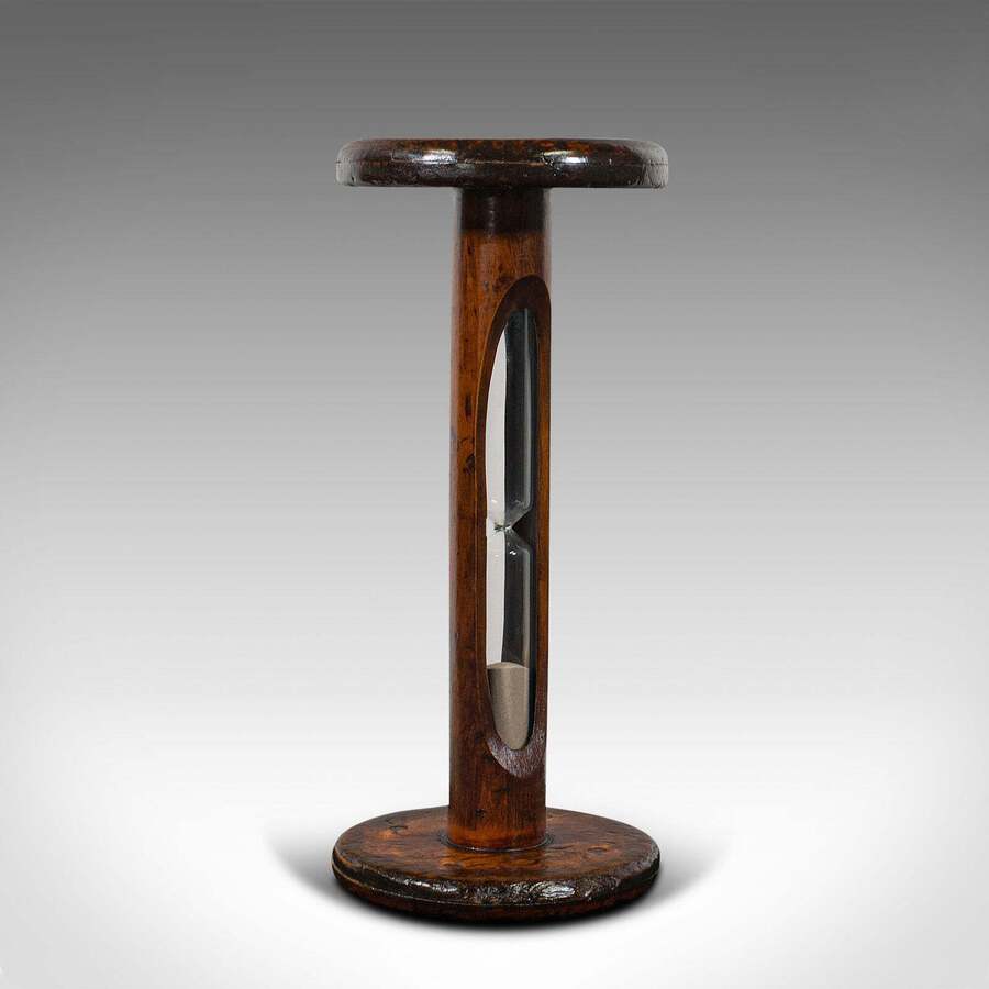 Antique Antique Cookie Baking Sand Timer, English, Fruitwood, Glass, Victorian, C.1900
