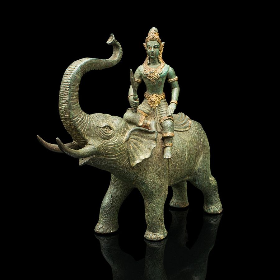 Antique Antique Elephant Figure, Asian, Bronze, Ornament, Thai Deity, Victorian, C.1880