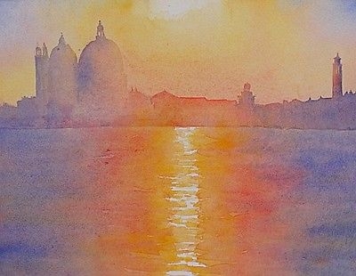 Attractive David Rylance Landscape Watercolour Painting - Venetian Scene