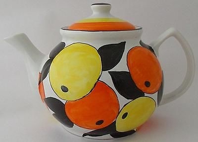 Rene Dale (Clarice Cliff Paintress) Bizarre Craft Teapot - Oranges And Lemons