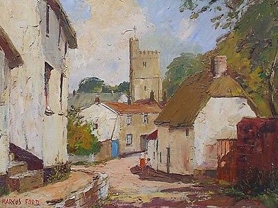 Marcus Holley Ford Landscape Oil Painting - Dunsford Village Devon (Dartmoor)