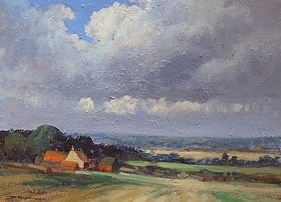 Large David Rylance (St Ives School) Oil Painting - Rural Countryside Landscape