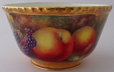 Antique Exquisite Royal Worcester Fruit Painted Bowl Signed By Price