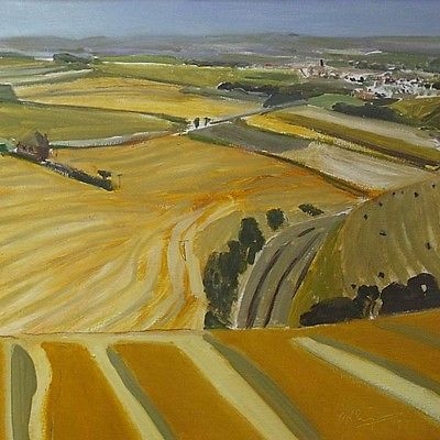 David Ralph Simpson Landscape Oil Painting - Dorchester From Came Down Dorset