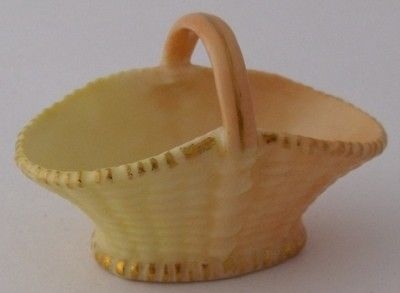 Royal Worcester Miniature Blush Ivory Basket c1900