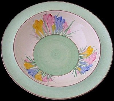 Antique Beautiful Clarice Cliff Spring Crocus Flowers Bowl - Art Deco